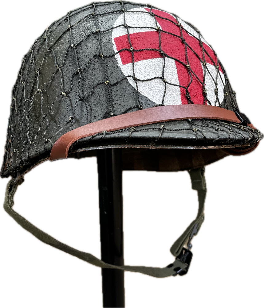 WWII US Army 2 Panel M1 Combat Medic Helmet Complete - Please Read Description