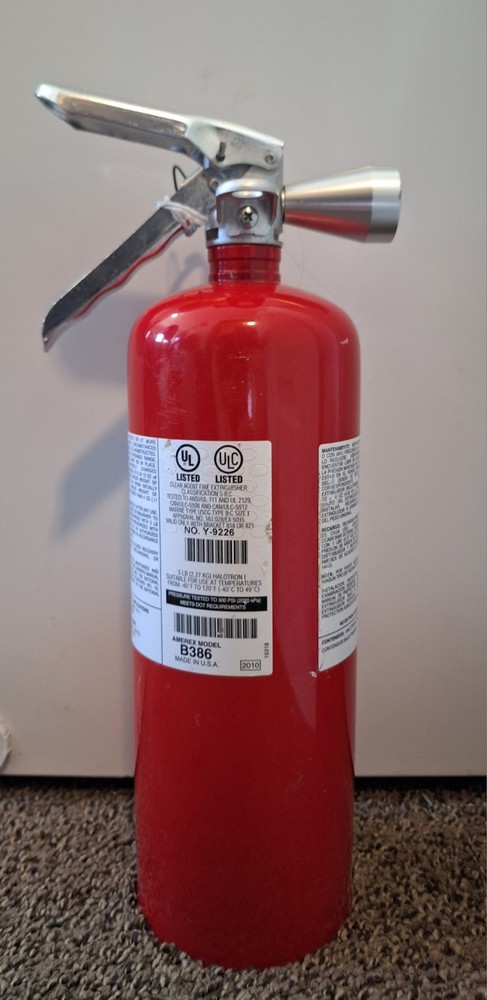 Amerex B386 Fire Extinguisher 5 lb Halotron Clean Agent 5B:C Class BC