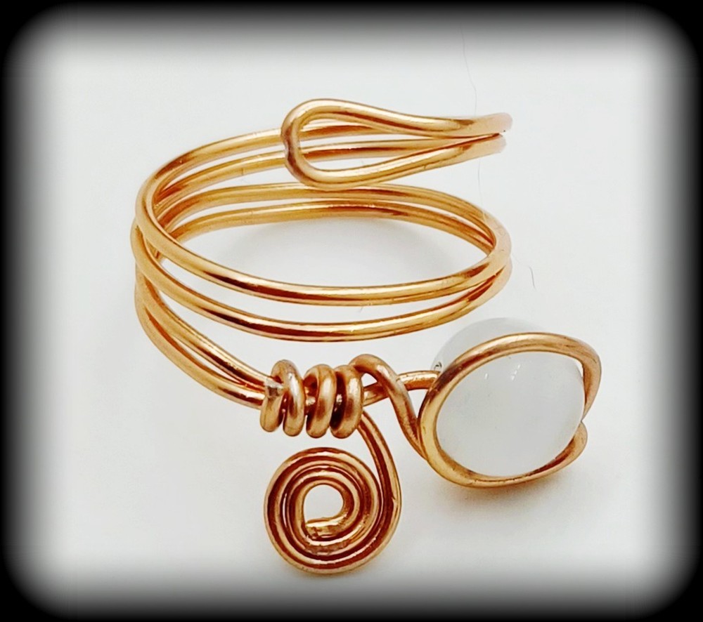 Handcrafted Wire Wrapped Adjustable Beaded Ring