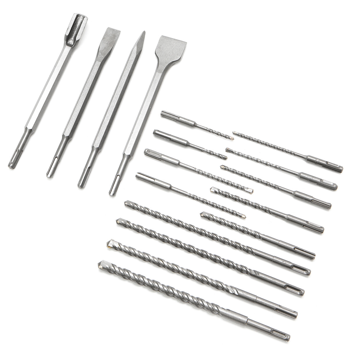 17PC Drill Bits & Chisel SDS PLUS Rotary Hammer BIt Set Fits Bosch & Hilti Plus