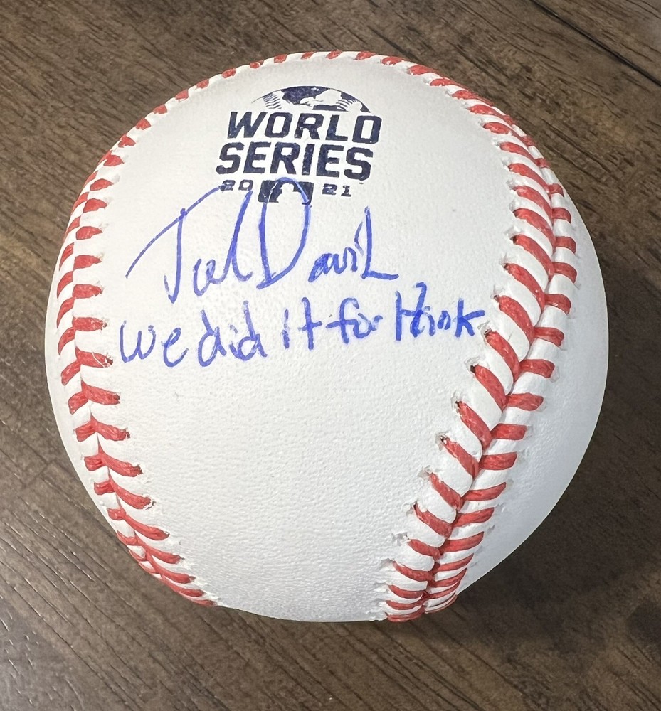 Tucker Davidson “We Did It For Hank” Signed World Series Baseball BAS!!