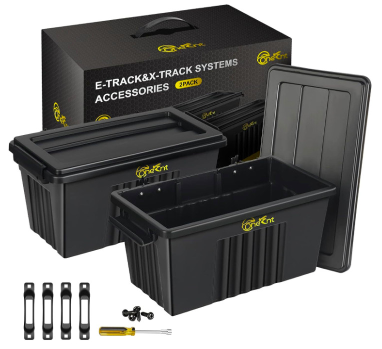 2 Pack E-Track Basket| E Track Box Storage Bin for E-Track Accessories for En...