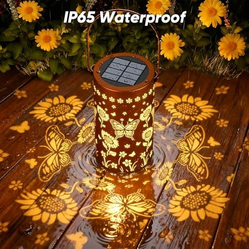 Solar Lanterns Outdoor Waterproof - Decorative Shadow Lantern with 1 PACK