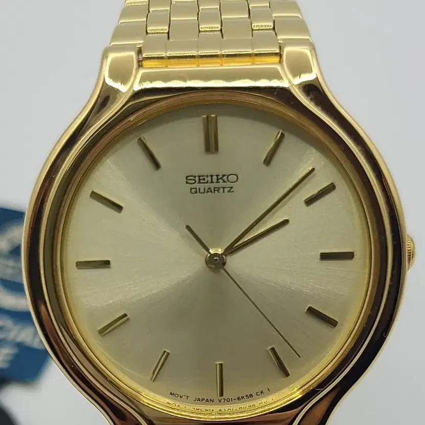 NOS Seiko Quartz Dress Watch Gold SFW400 Champagne Dial