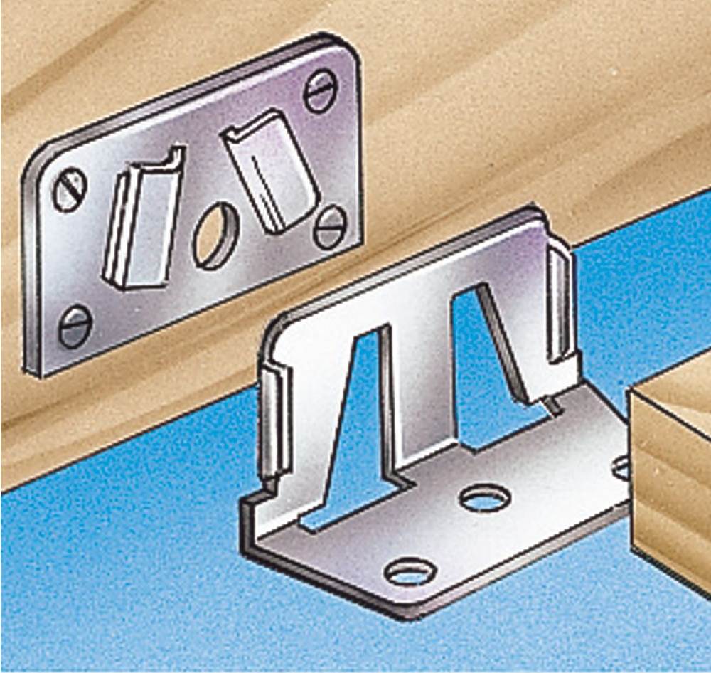 2 Set -Double Bed Fitting Center Rail Bracket, Galvanized 70mm -Made in GERMANY