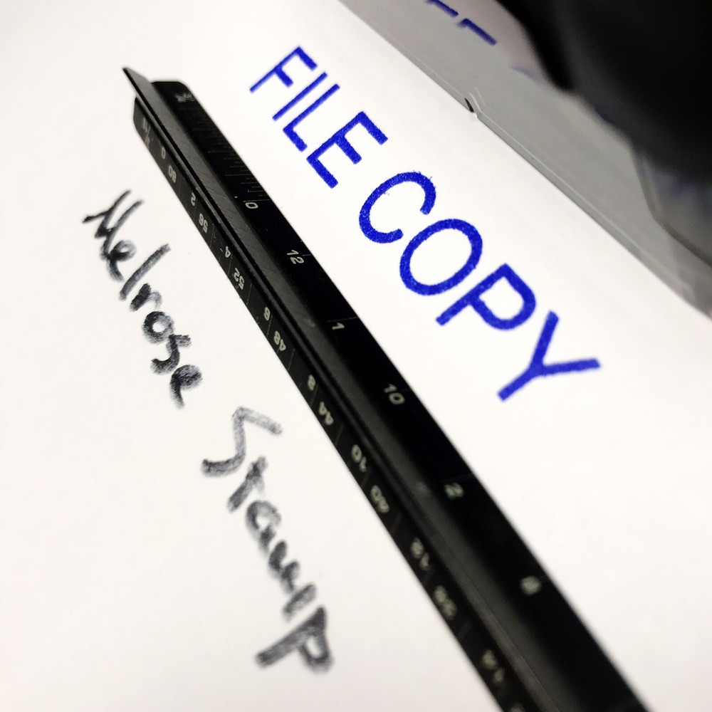 File Copy Rubber Stamp Blue Ink Self Inking Ideal 4913