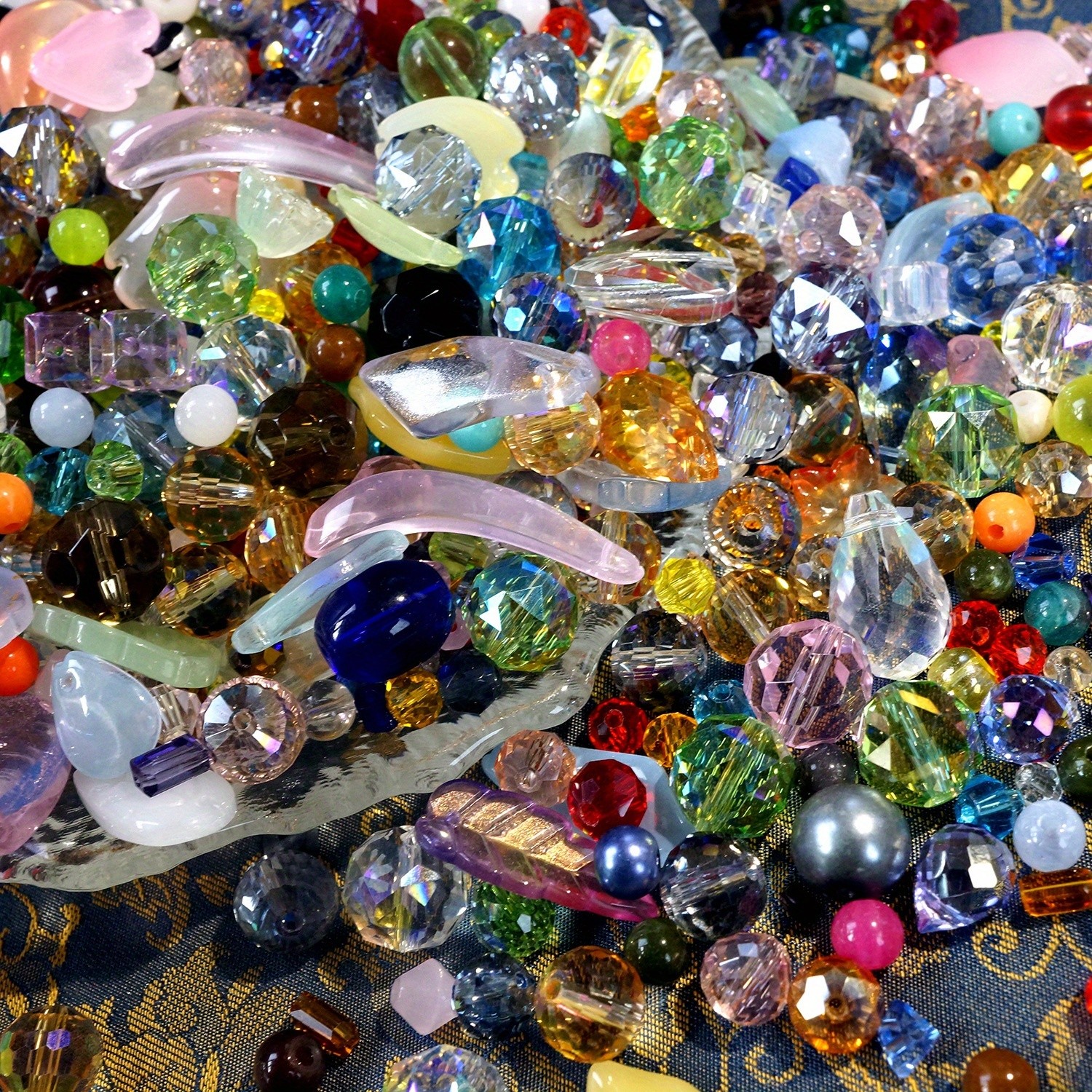 100g Pcs mixed Glass Shape Assorted Loose Spacer Beads Bulk Craft DIY Jewelry