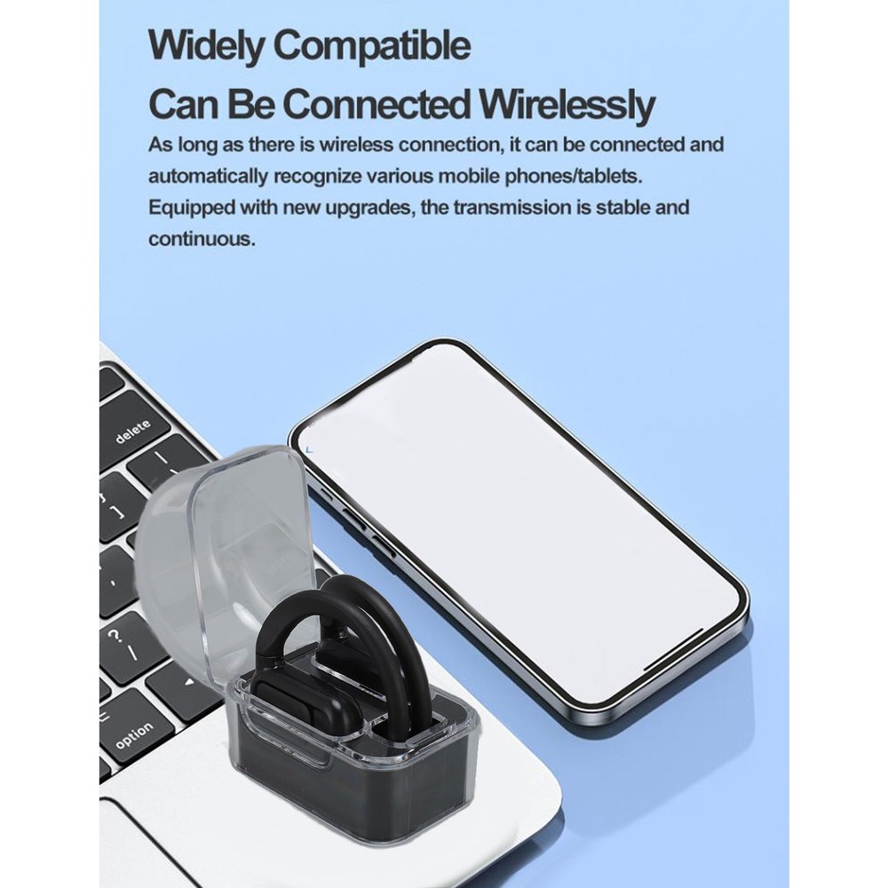 (Black)144 Languages Translator Earbuds Touch Control Earhooks Language