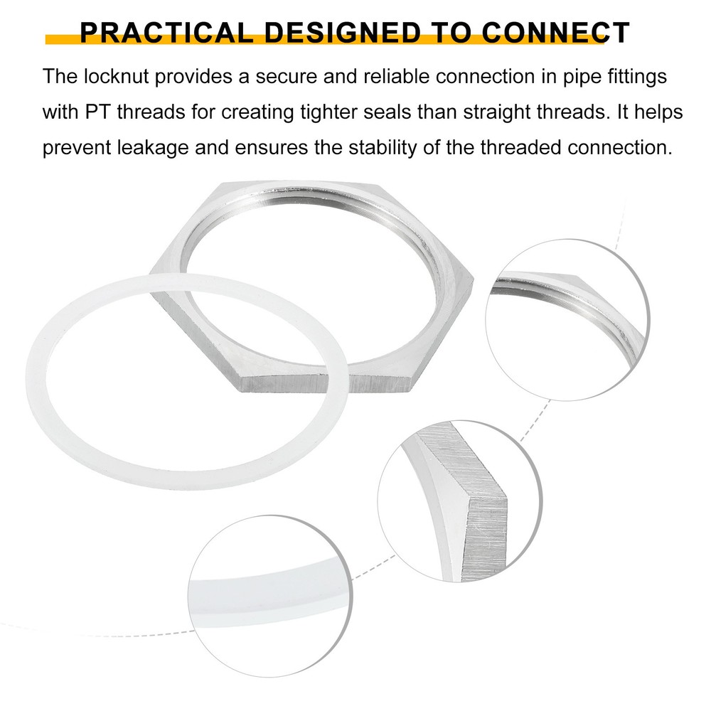 Cast Pipe Fitting Hex Locknut with Washer NPT 2", 2.56" OD