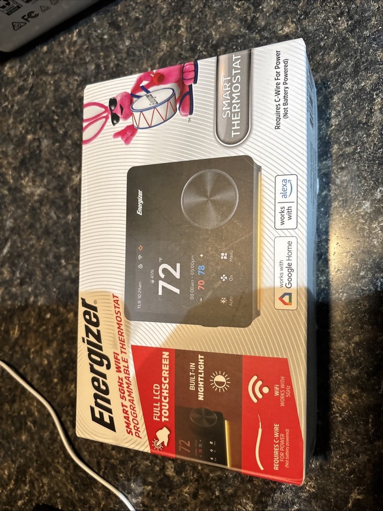 Energizer Touch Screen Smart Programable Wi-Fi 5ghz Thermostat ETC6-1001-BLK💥