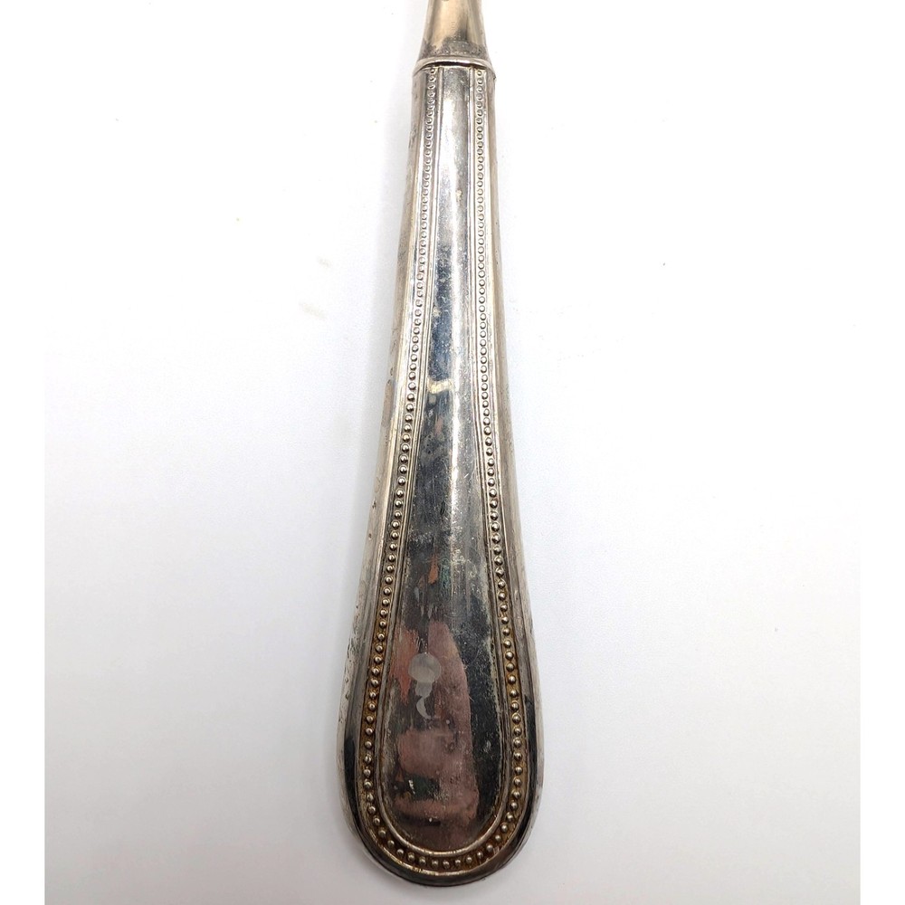 Towle Silver Salad Serving Spoon Beaded Antique Pattern 1977