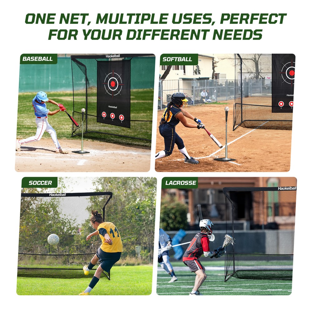 10x8x6ft Golf Hitting Cage Practice Net Heavy Duty Backyard Training Setup