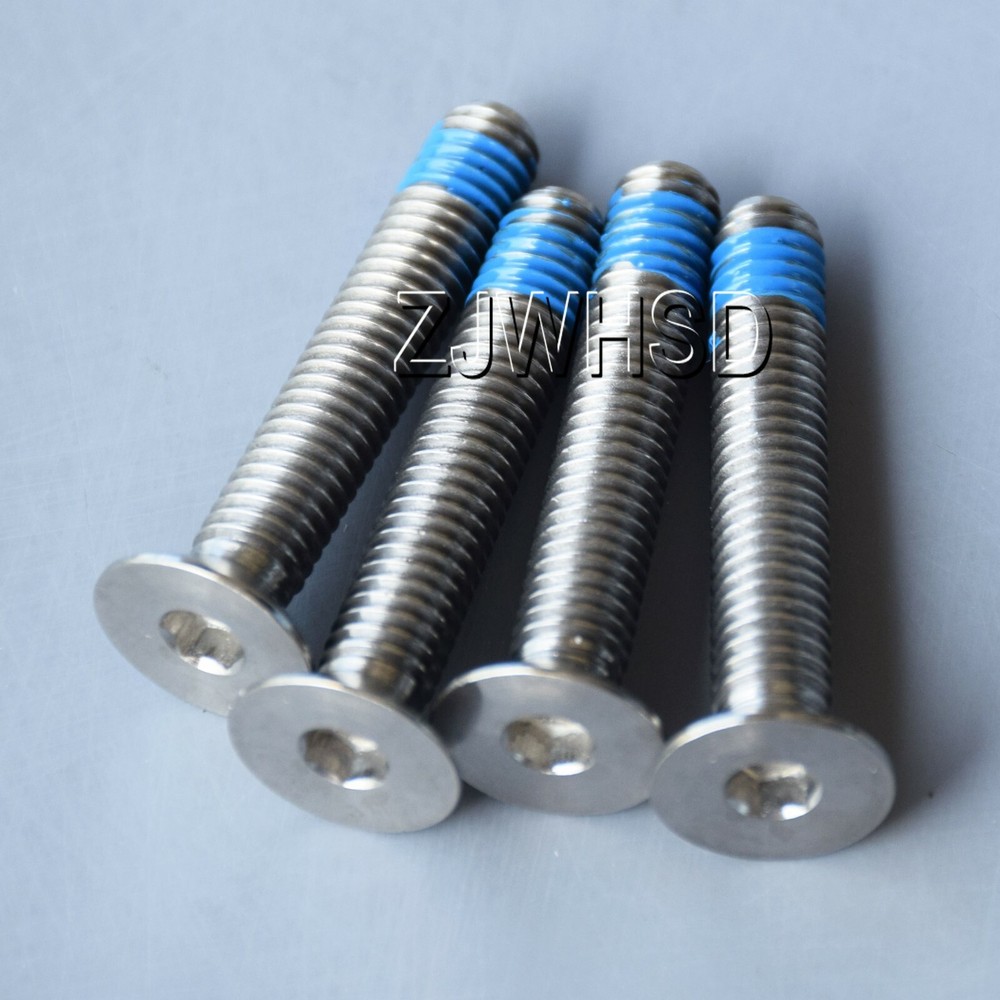 4pcs M6 x 35 mm Ti Titanium Screw Bolt Allen Hex Socket Flat Head Thread Locker