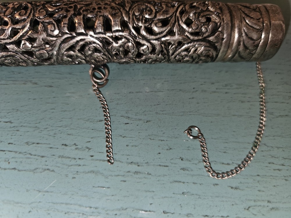 Antique Silver Scroll Container-Very Ornate
