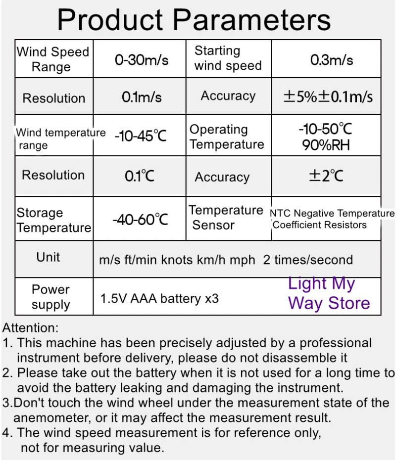 ADA30 Handheld Anemometer Digital Anemometer High Accuracy Anemometer