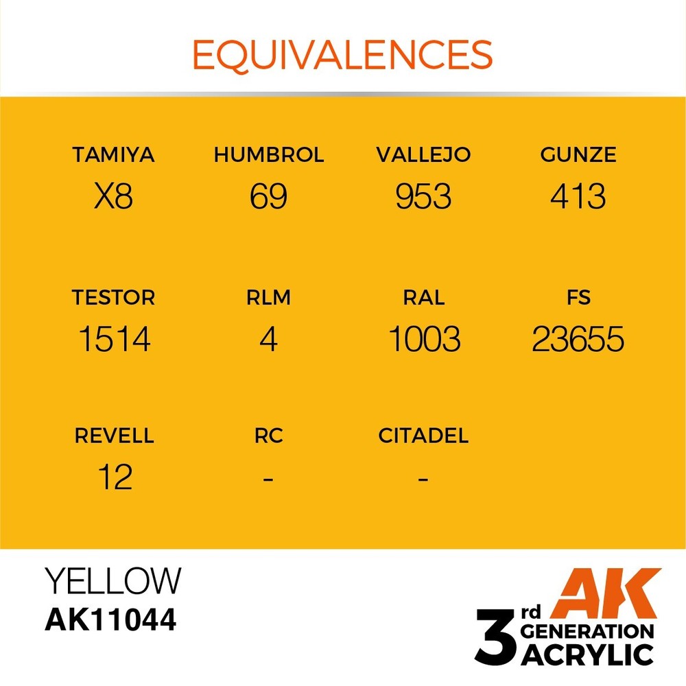 AK Interactive 3G Acrylic Yellow 17ml