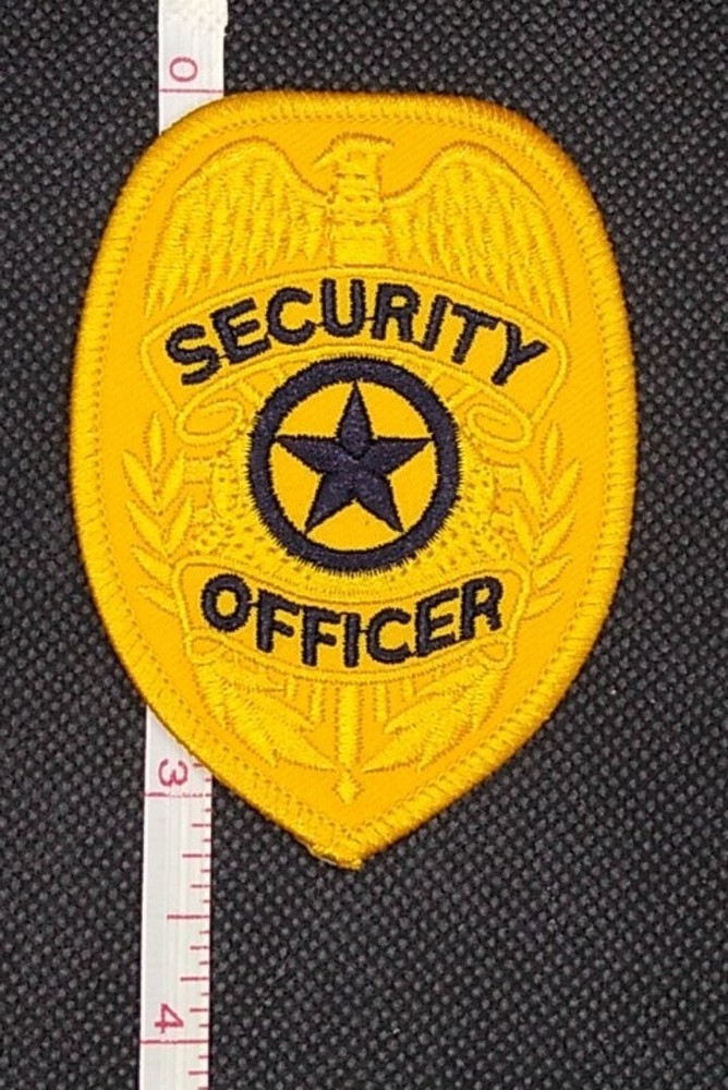 Security Guard Uniform Shoulder Patch Embroidered Gold Eagle Black Iron-on New