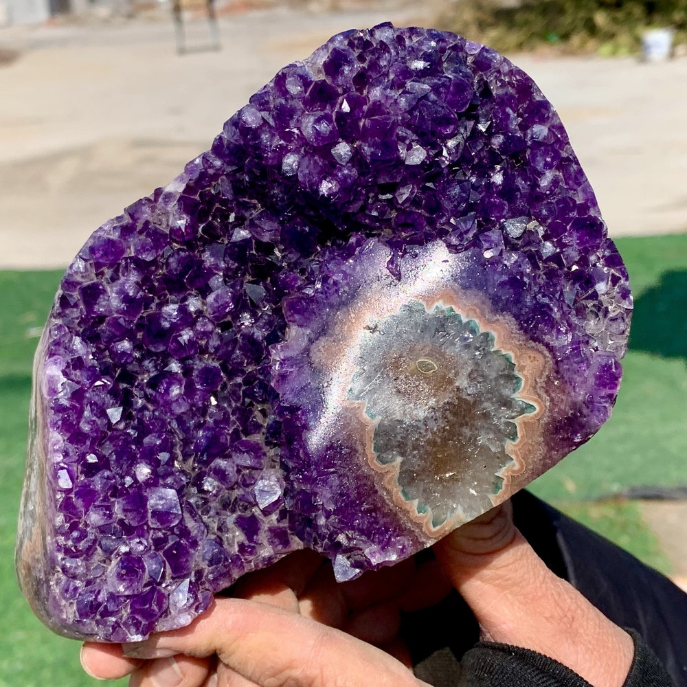 2.83LB Natural Amethyst geode quartz cluster crystal specimen Healing