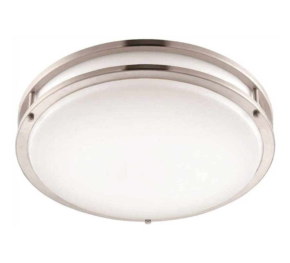 14 in. Brushed Nickel Integrated LED Selectable CCT Round Flush Mount Light