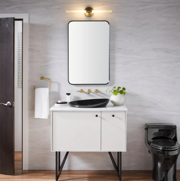 Kohler Orime Rectangular Framed Mirror Matte Black 22" x 34" Model REC38752BLL