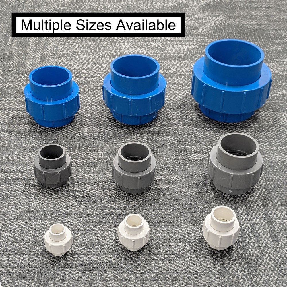6 Pcs 1/2" Union PVC Coupling Pipe Fitting Adapter, White