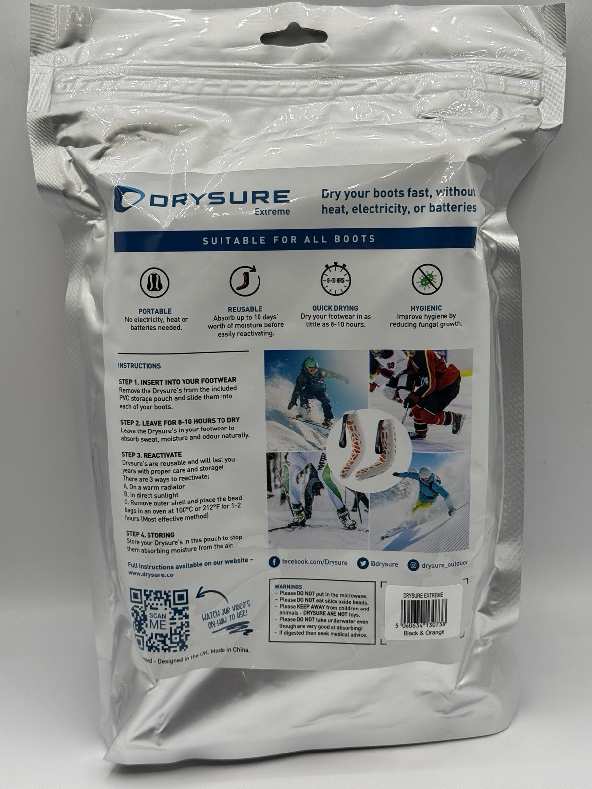 Drysure Extreme Boot Dryer Black And Orange Portable Reusable Quick Drying