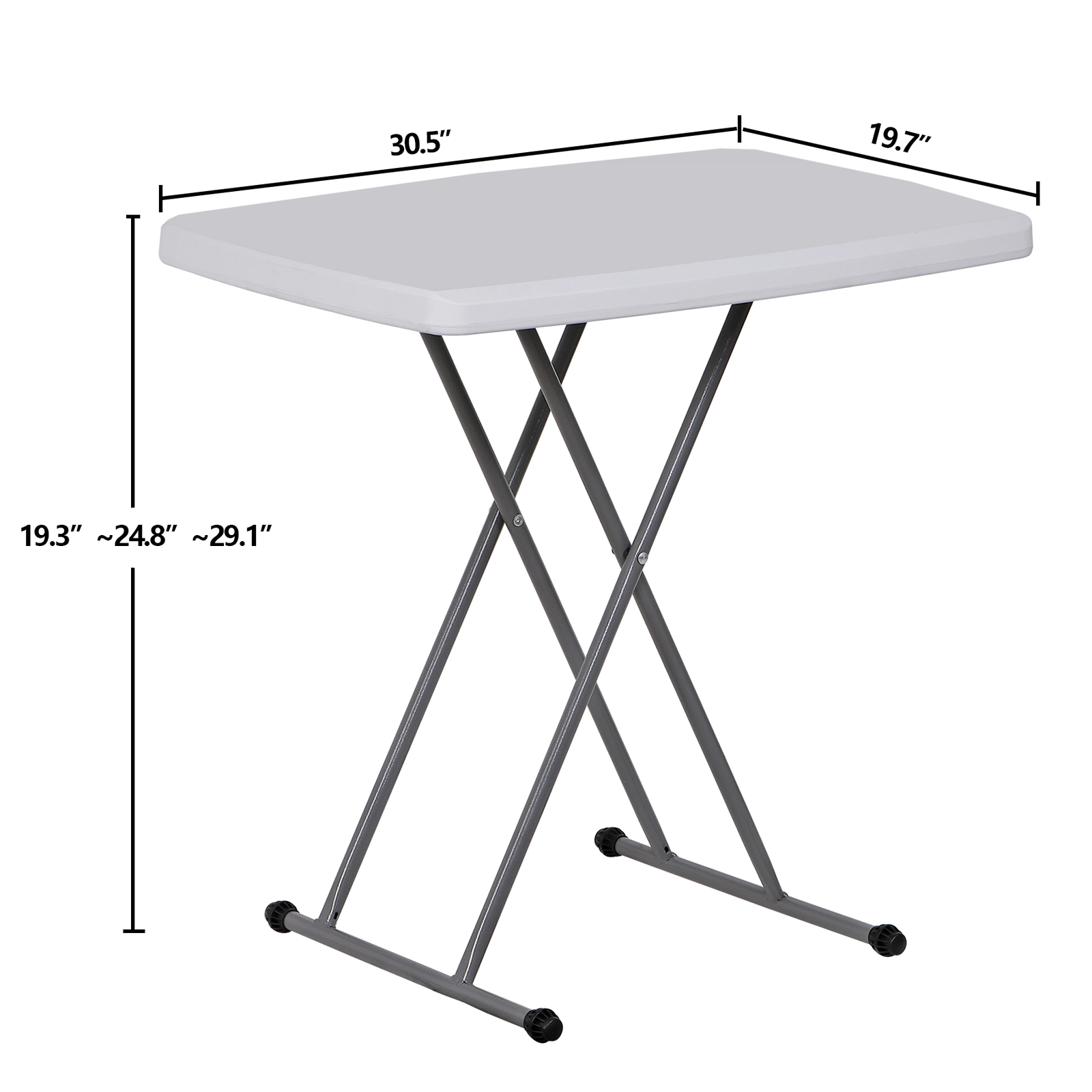 30" Plastic Card Table with Resin Top Game Table for Puzzles Crafting Folding