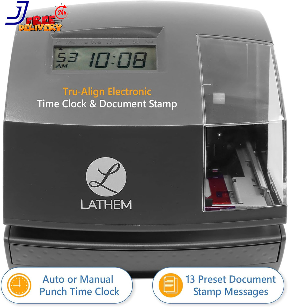 Lathem 1600e Time Clock Punch Machine & Document Stamp Time Keeping System with