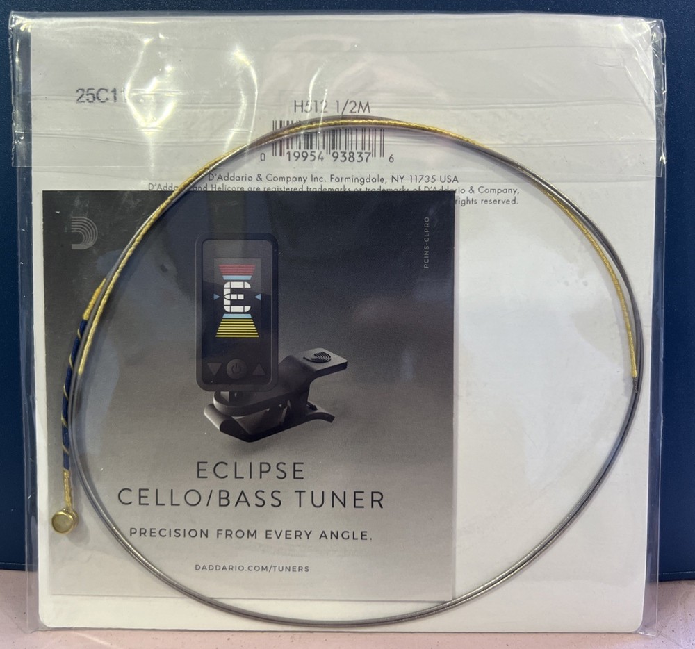 D'Addario Helicore Cello Single D String, 1/2 Scale, Medium Tension