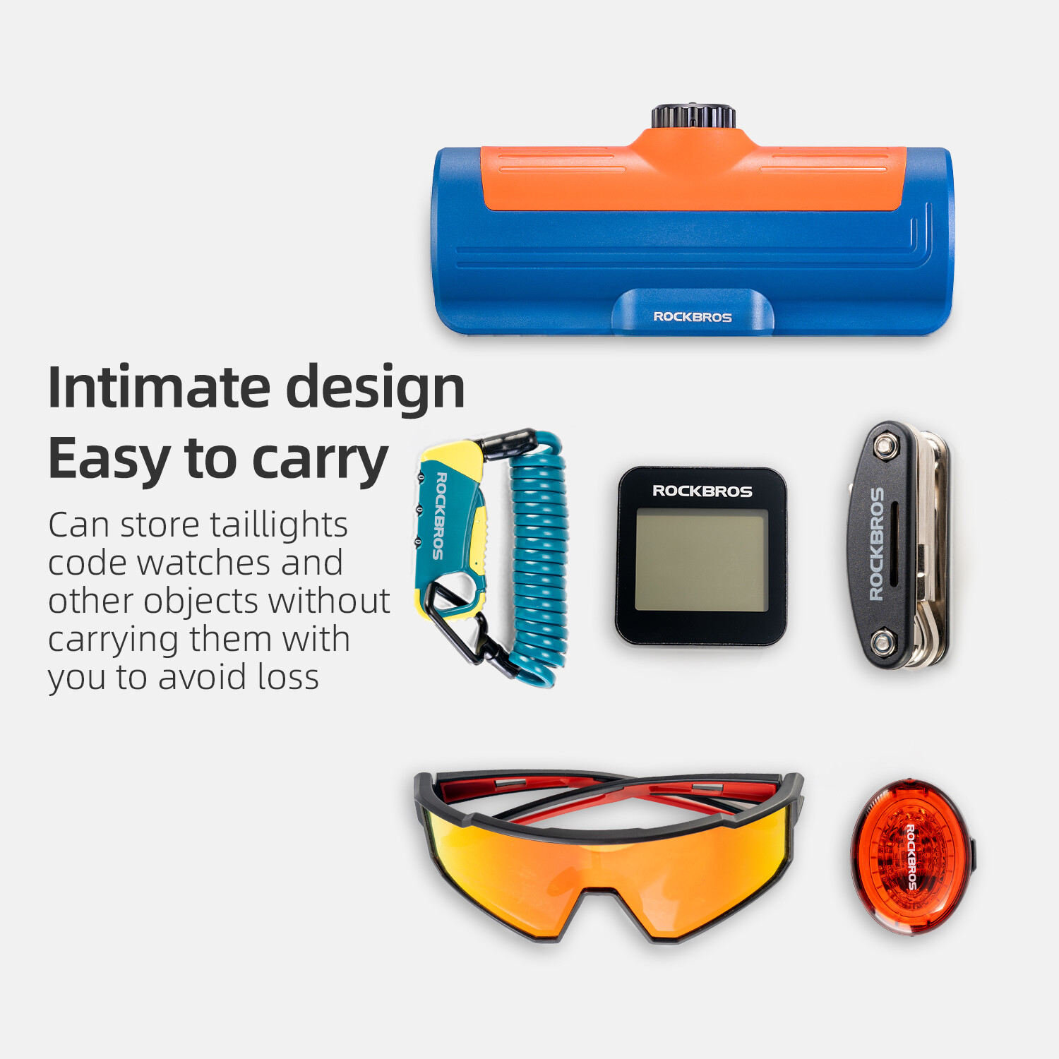 ROCKBROS Bike Password Anti-Theft Lock Box Hard Shell Key Frame Storage Bag 0.7L