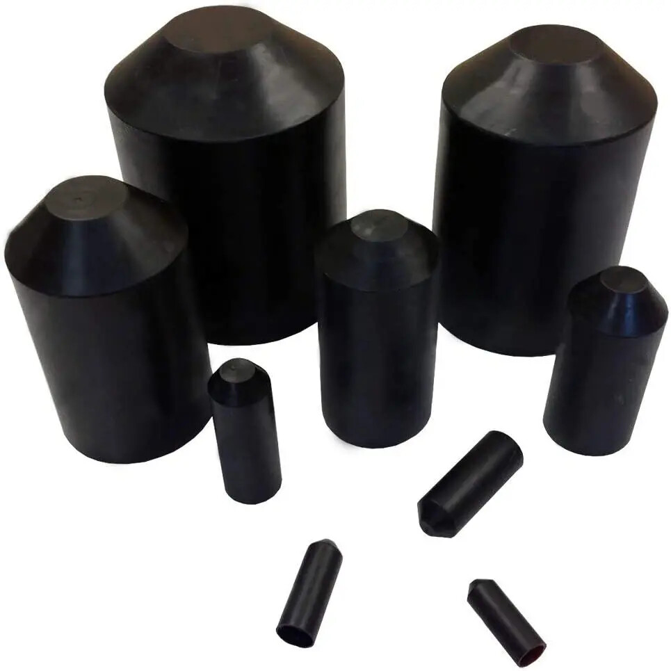Cable Insulation End Cap: Black Shrink Cap Cover, Ø10 ~ 120mm