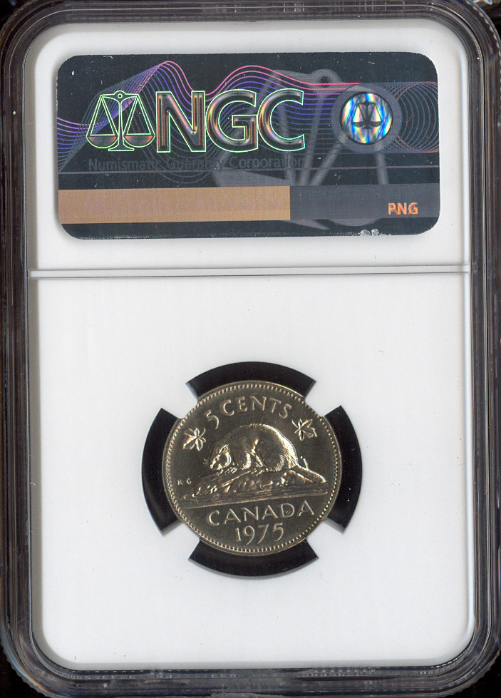 1975 Canada 5 Cents 5C NGC MS67 MAC - Quality