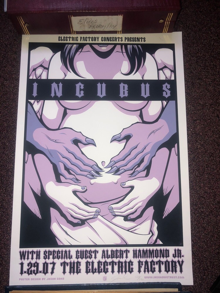 INCUBUS ALBERT HAMMOND JR PA CONCER POSTER S/N LTD ED 128/190 Electric Factory