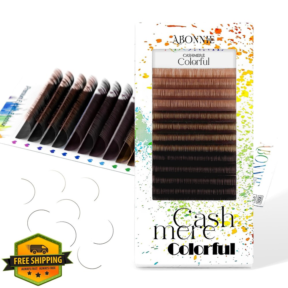 Brown Gradient 0.07 D Curl 11mm Cashmere Lash Extensions