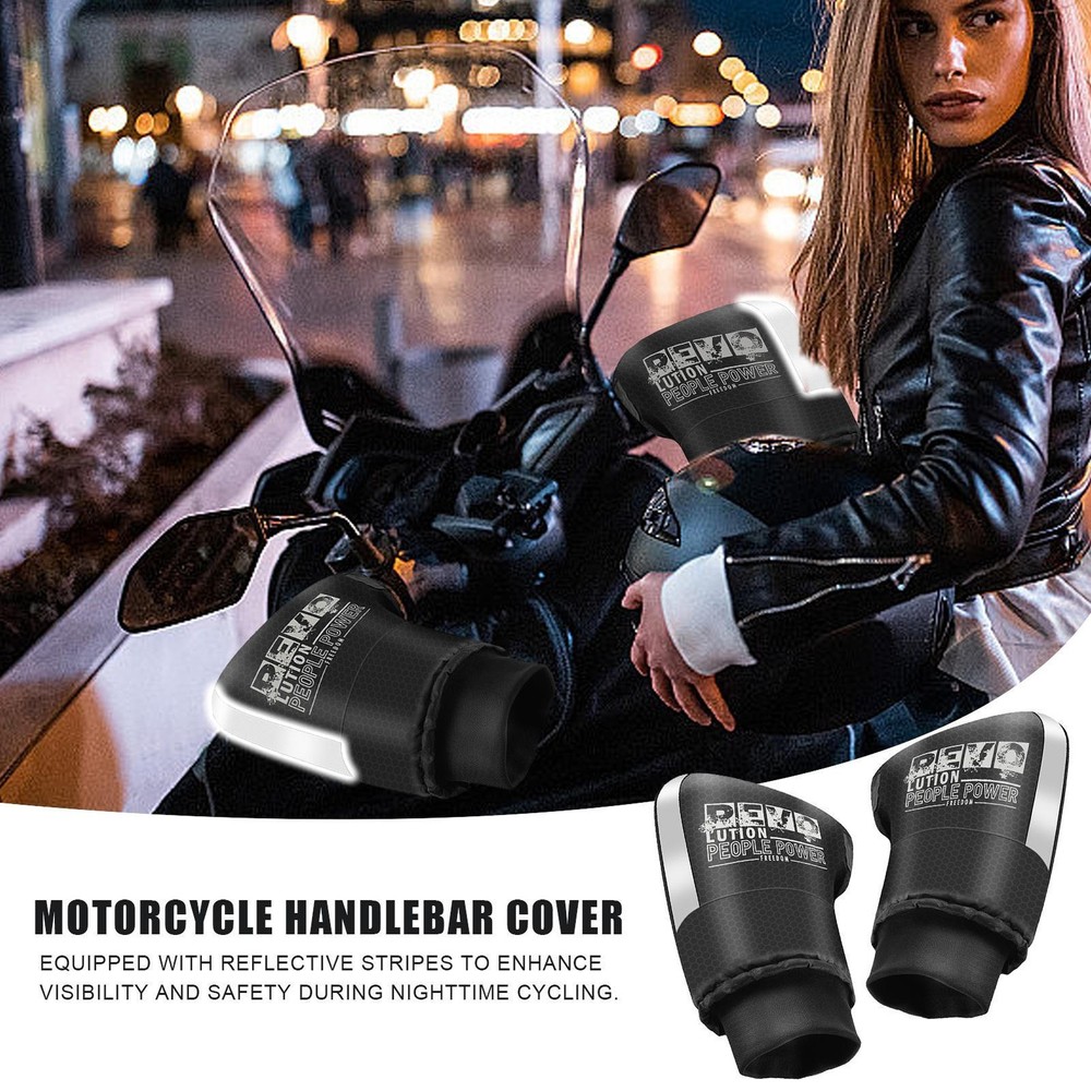 1Pair Waterproof Motorcycle Handlebar Muffs Hand Protector Winter Windproof