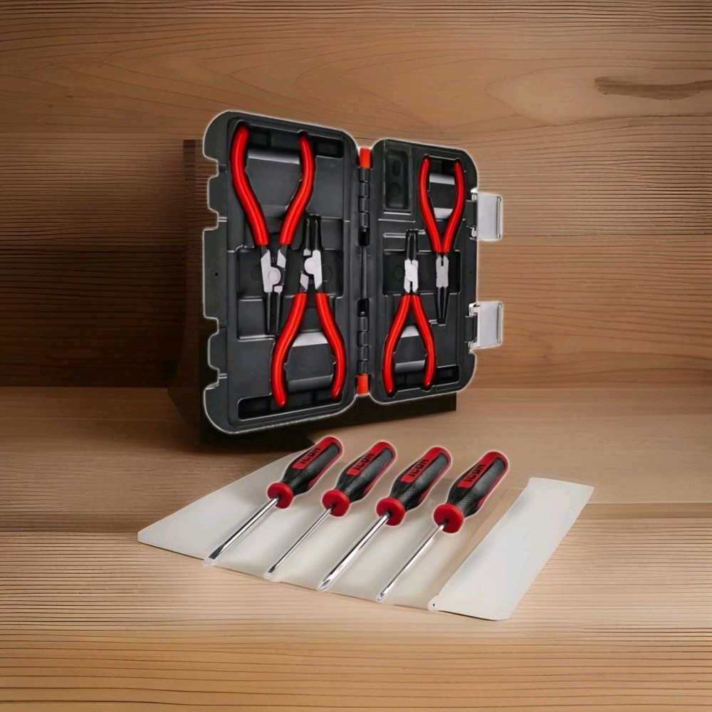 Two Icon 5" Precision Snap Ring Pliers 4pc/Screwdriver Precision Set .4pc