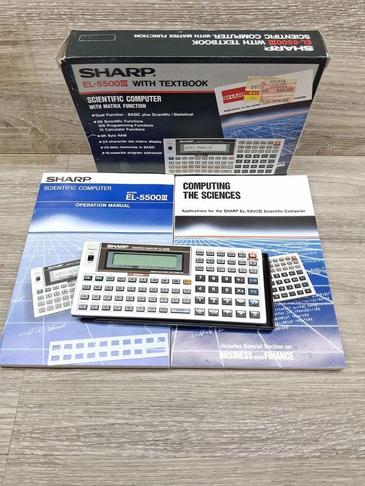 Sharp EL-5500III With Textbook Scientific Computer / Matrix Function ( Read ) !!