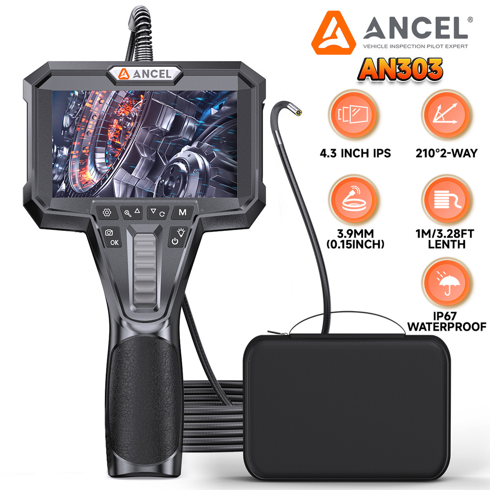 3.9mm 3.7V/2600A Battery 210° Articulating Borescope Inspection Camera Endoscope