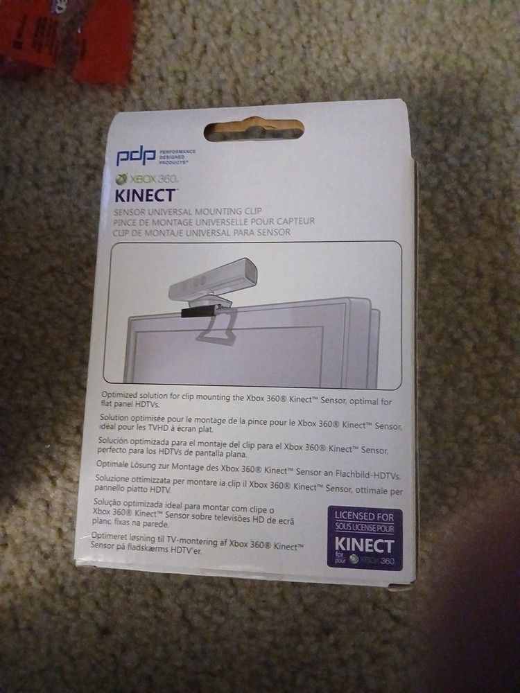 PDP Xbox 360 Kinect Sensor Universal Mounting Clip Microsoft Licensed NEW SEALED