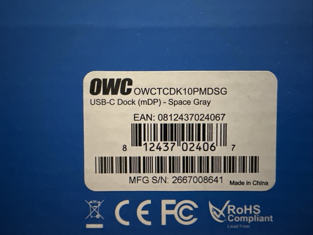 OWC OWCTCDK10PMDSG USB-C Dock Docking Station for Mac/PC