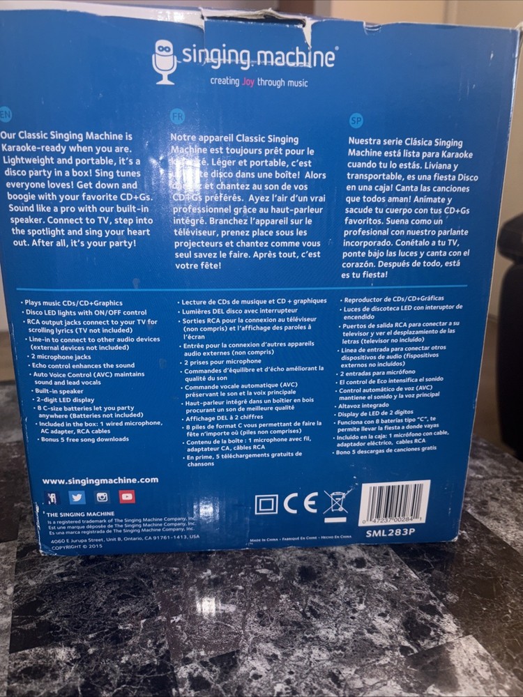 Singing Machine SML-283P CD+Graphics Portable Karaoke System - Pink