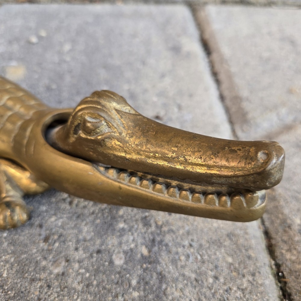 Vintage Brass?? Alligator Crocodile 15” Nut Cracker