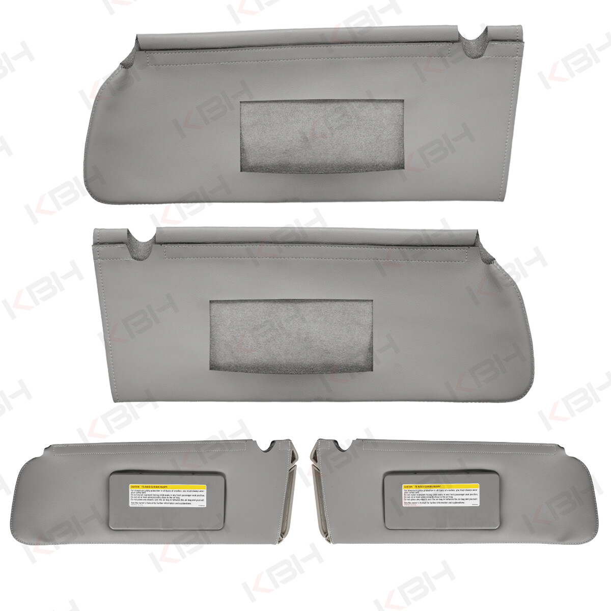 2pcs Fits 1995-1999 Tahoe Suburban Yukon Sun Visor Leather Cover Trim Gray KBH