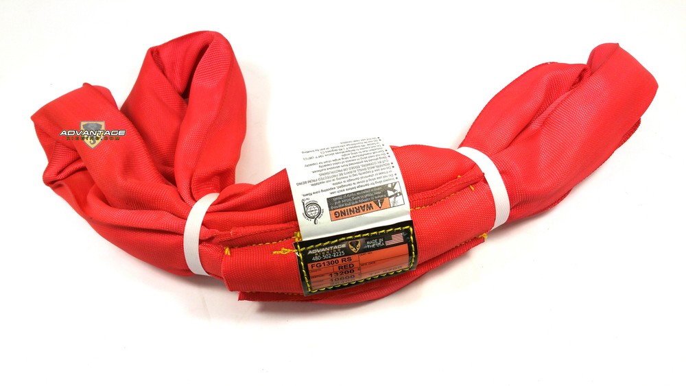 Red Endless Polyester Round Sling Tubular 4' Long
