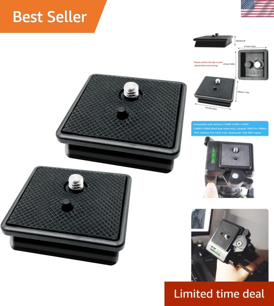 Durable 2-Pack 41mm Tripod Quick Release Plates - Compatible with Major Brands