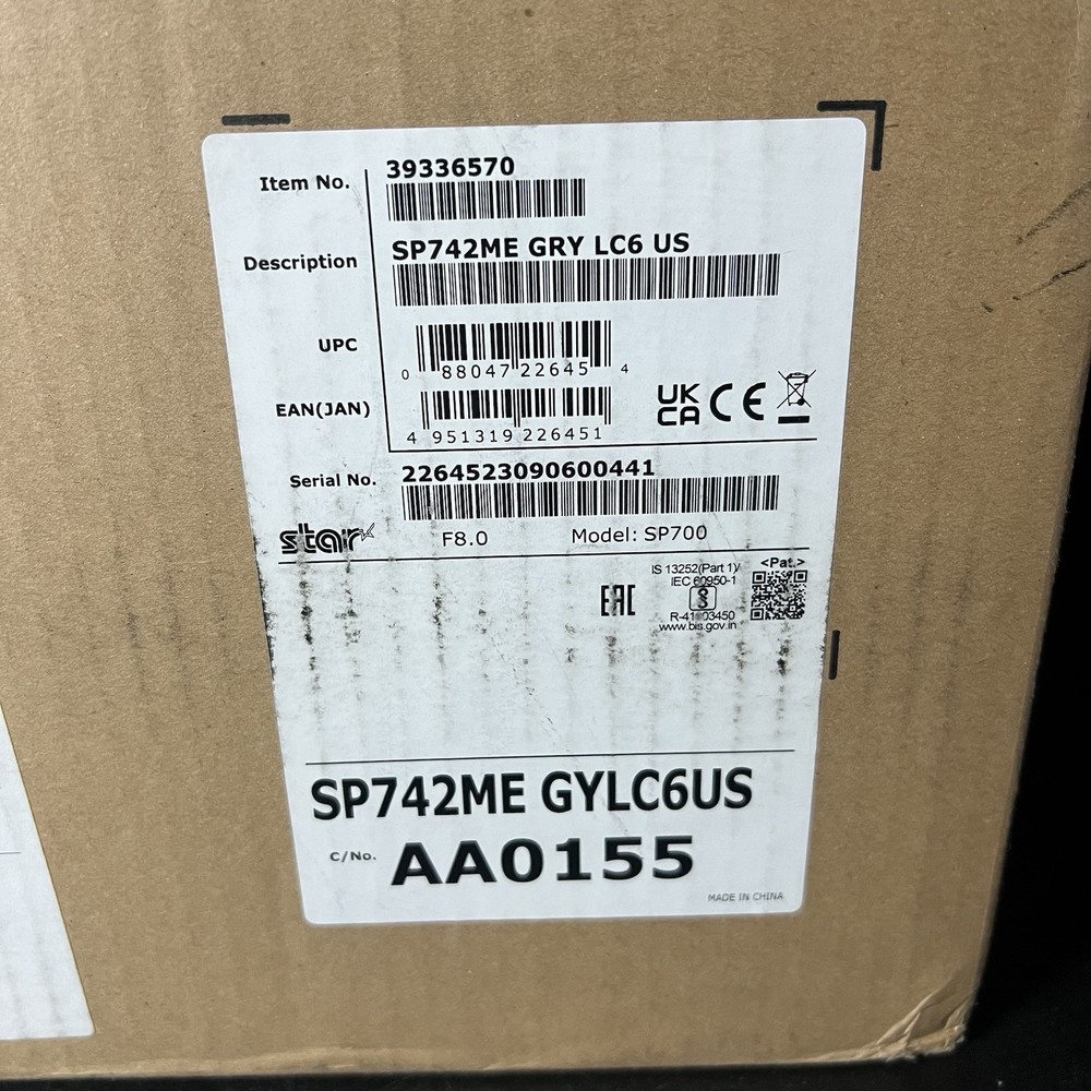 Star Micronics SP742ME Gray Ethernet Lan Impact POS Printer 39336570