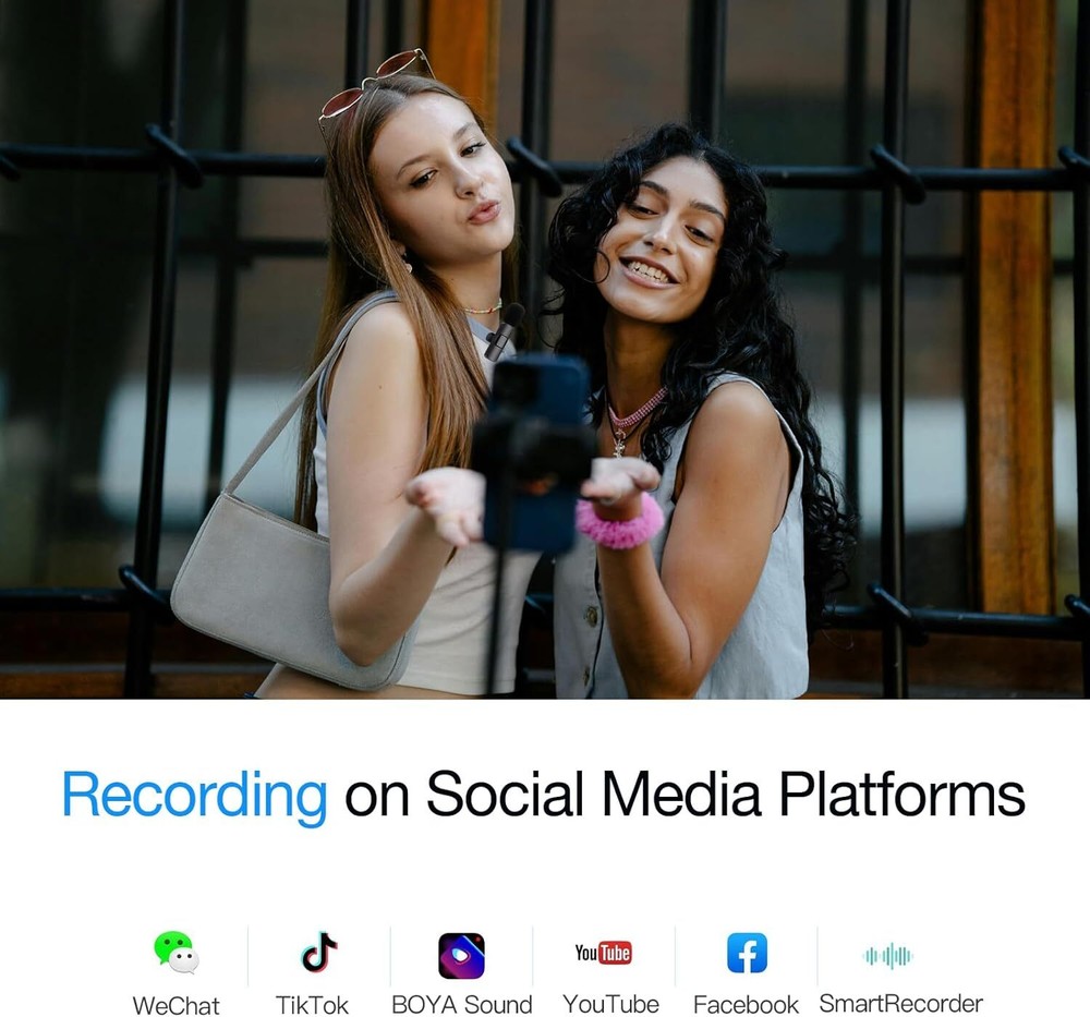 Lavalier Microphone Wireless Audio Video Recording Mini Mic For Android / iPhone