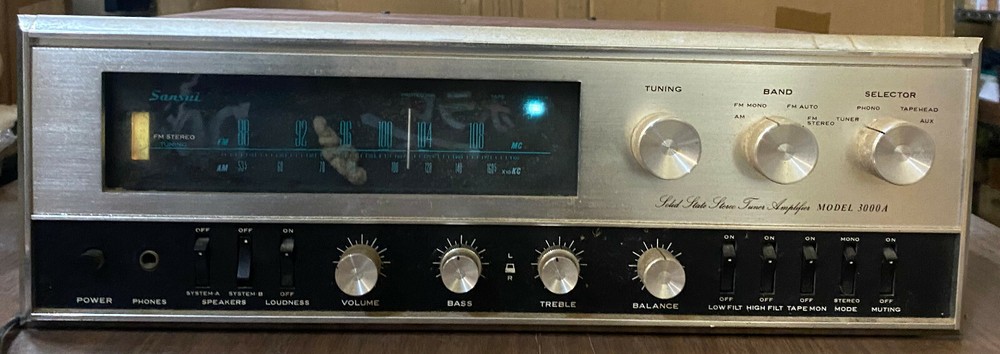 Vintage SANSUI 3000A SOLID STATE Stereo Receiver Amplifier Working Condition!