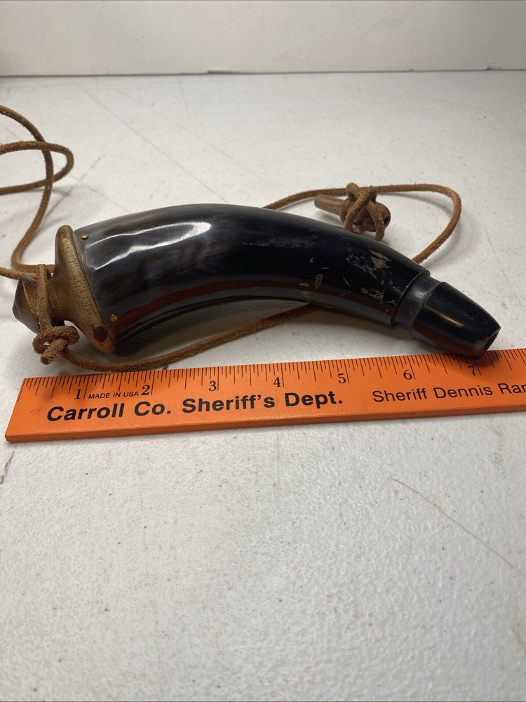 MUZZLE LOADER BLACK POWDER HORN 7” RE-ENACTMENT