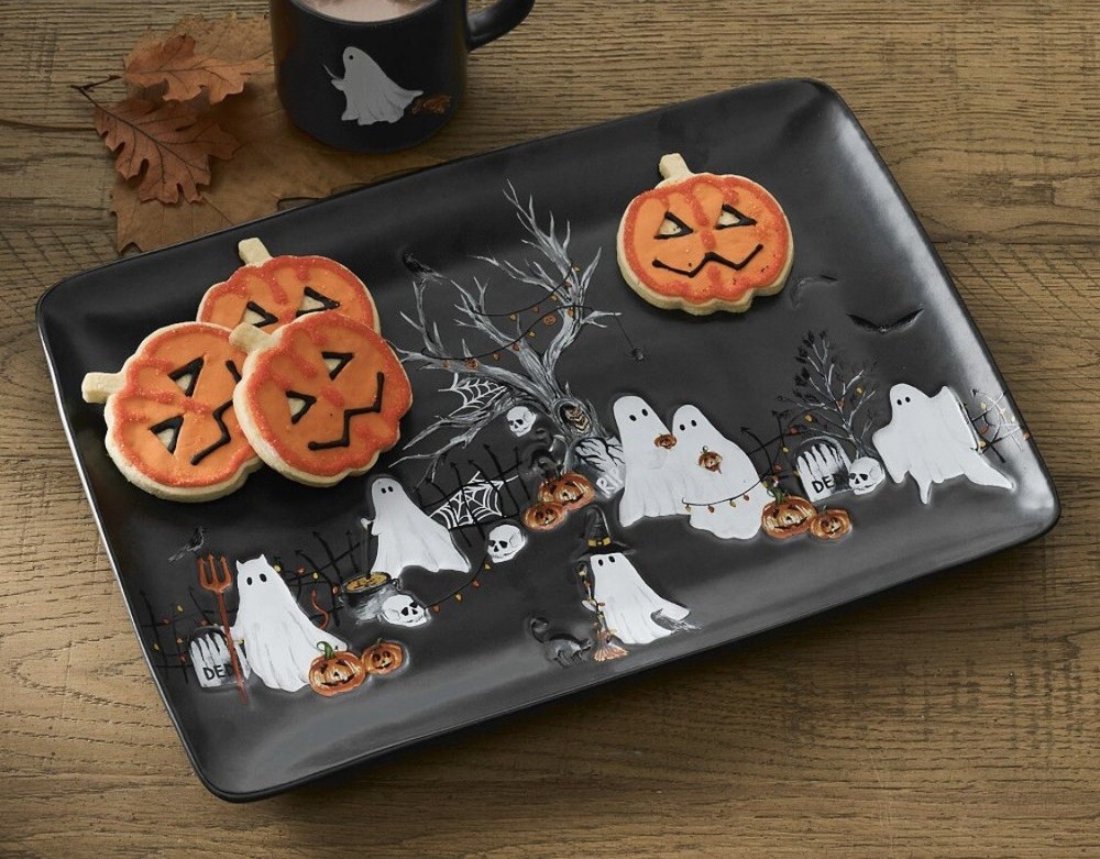 Pottery Barn~ SCARY SQUAD~ Large Rectangular Serving Platter~ 16" w x 12.2~NIB